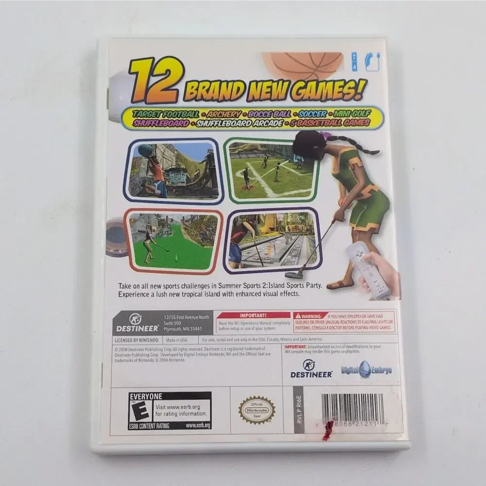 Island Sports Party Summer Sports 2 Nintendo Wii Video Game 12 Games Multiplayer